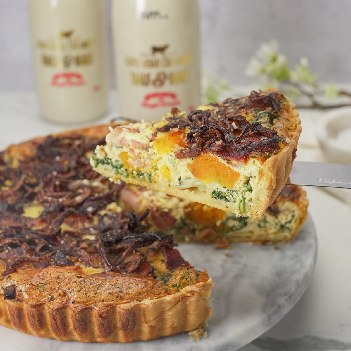 Spinach, Bacon & Pumpkin Quiche – Lewis Road Creamery NZ