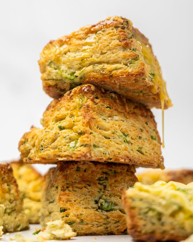 Cheesy Garlic & Chive Scones