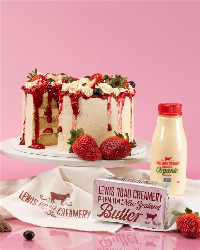 Berry Drenched Vanilla Buttercream Cake